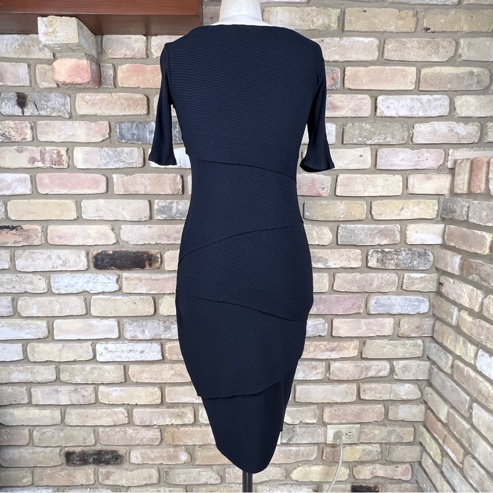 Bailey 44 Solid Black Ribbed Stretch Knit Column … - image 4